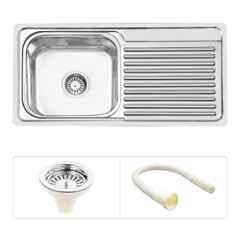 Prestige Premium quality (37x18x8Inch) Drain board Stainless steel  Chrome Finish Kitchen Sink With Waste Coupling ,Vessel Sink (SILVER) Vessel  Sink Price in India - Buy Prestige Premium quality (37x18x8Inch) Drain  board Stainless