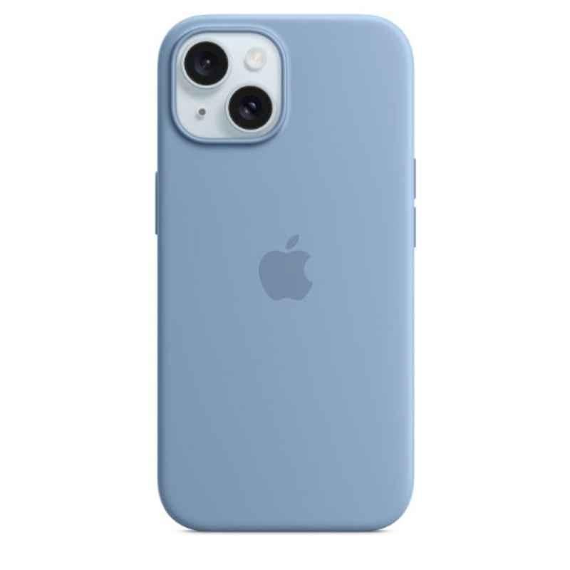 Apple iPhone 15 Silicone Winter Blue Back Case with MagSafe, MT0Y3ZM/A