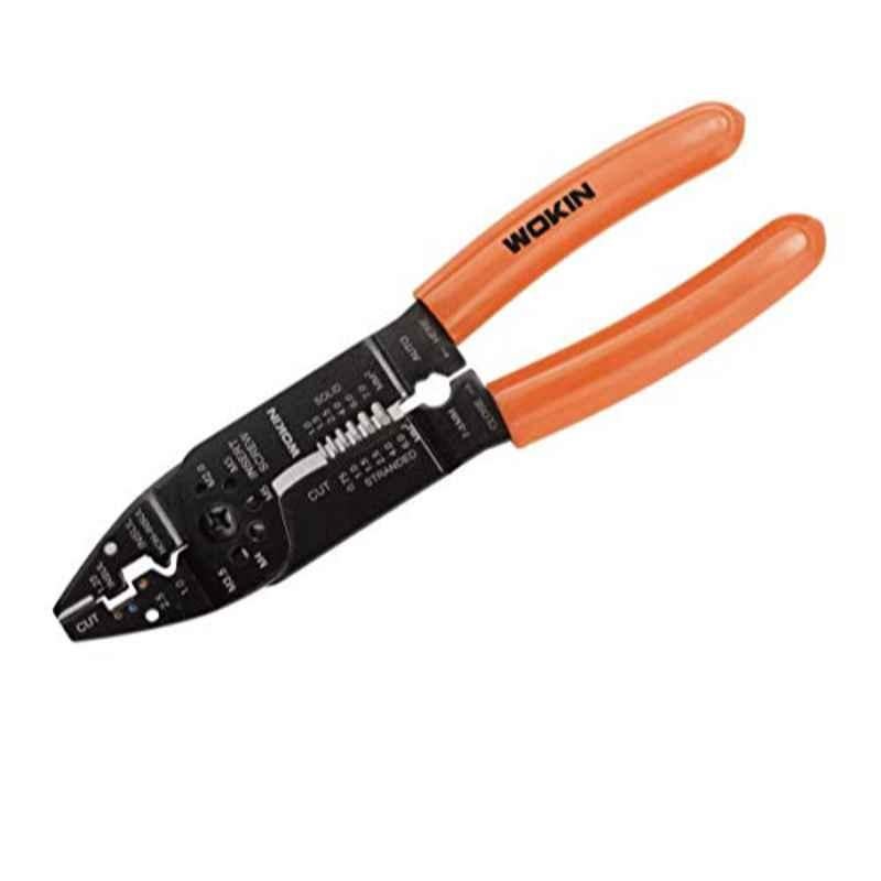 Wokin 215mm Orange & Black Wire Striping & Crimping Plier, 552808