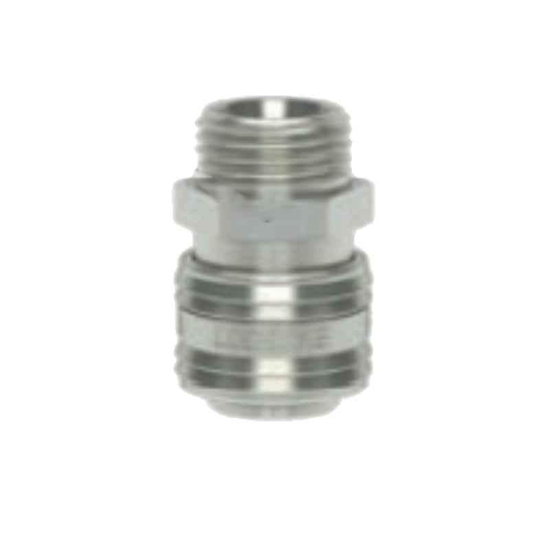 Ludecke ESN18A G1/8 Single Shut Off Quick Plated Male Thread Connect Coupling
