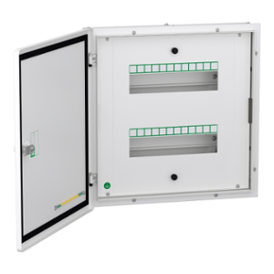 Schneider Electric Acti9 Flexi 2 Tier Double Door Metal Distribution Board with 24 Modules, A9HFD224