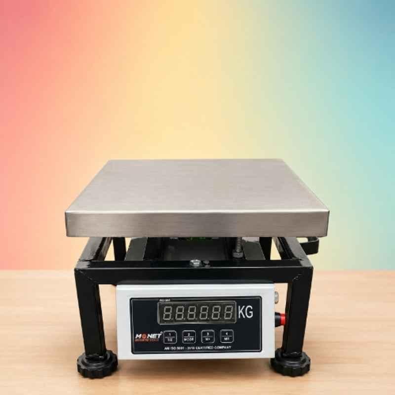 Monet 10x10 inch 50kg Stainless Steel Portable Weighing Scale with Dual Display & Days Battery Backup