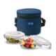 Milton Treo Health First 380ml 2 Pcs Glass Round Container Blue Tiffin Box Set