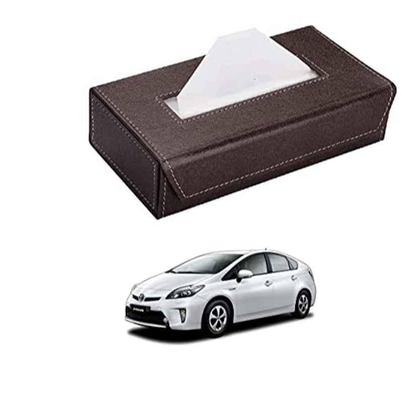 Kozdiko 100 Pulls PU Leather Brown Car Tissue Paper Box with 200 Sheets for Toyota Prius