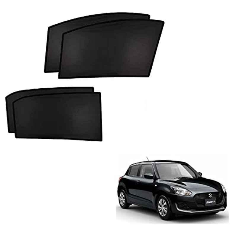 Kozdiko 4 Pcs Custom Fit Non Magnetic Curtains Mesh Car Sun Shade Set for Maruti Suzuki Swift 2018-Present