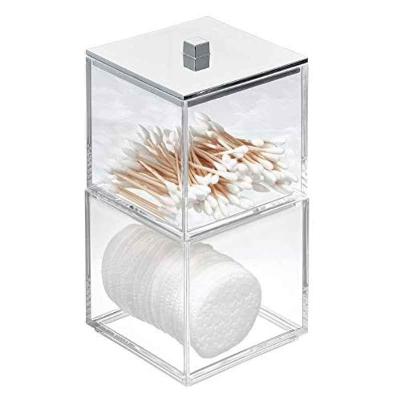 Idesign 4x4x7.5 inch Plastic Clear Stacking Canister, 42770