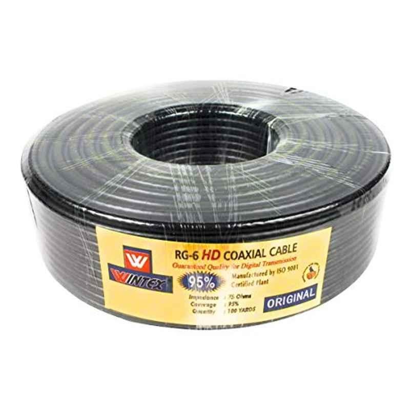 Wintex Pure Copper Rg6 Coaxial.Dish Cable Black