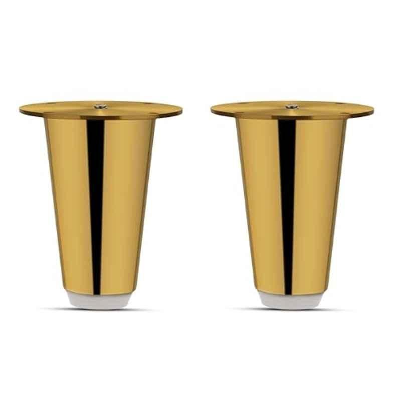 Plantex Heavy Duty Round 3 inch Spare Sofa Legs for Bed Furniture/Sofa Legs for Furniture Fitting/Table Legs/Sofa Leg Set of 2 Pcs Gold