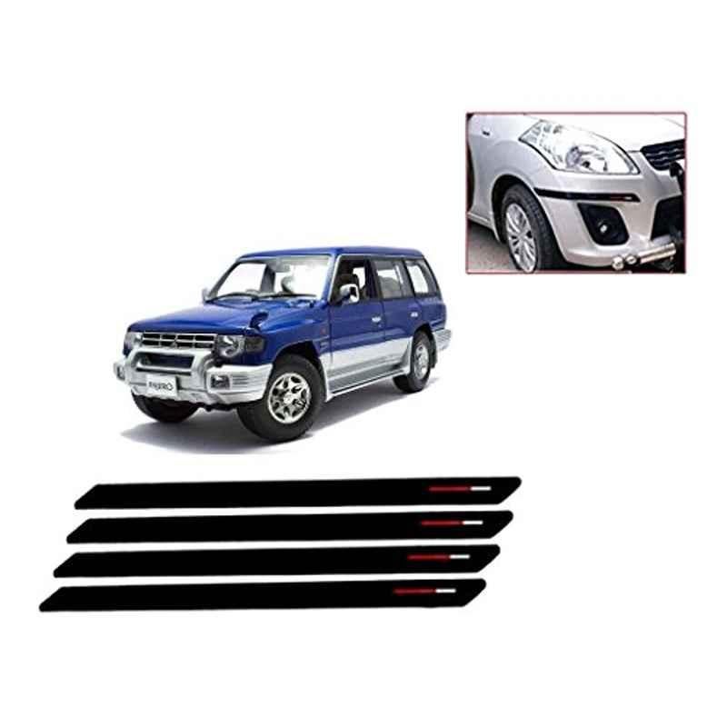 Kozdiko 4 Pcs Black & Red Bumper Protector Set for Mitsubishi Pajero