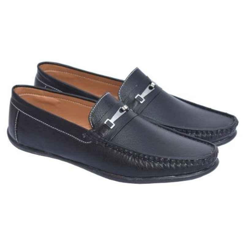 Mr Chief 813 Tikon Black smart loafers for Men, Size: 9