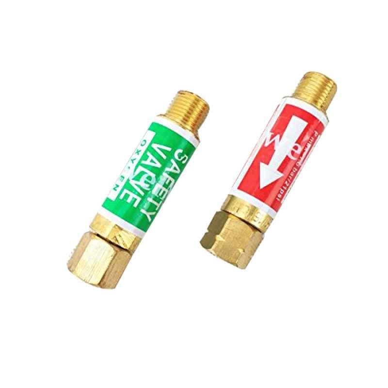 M16x1.5mm Brass Safety Valve Flame Buster for Oxygen Acetylene (Pack of 2)