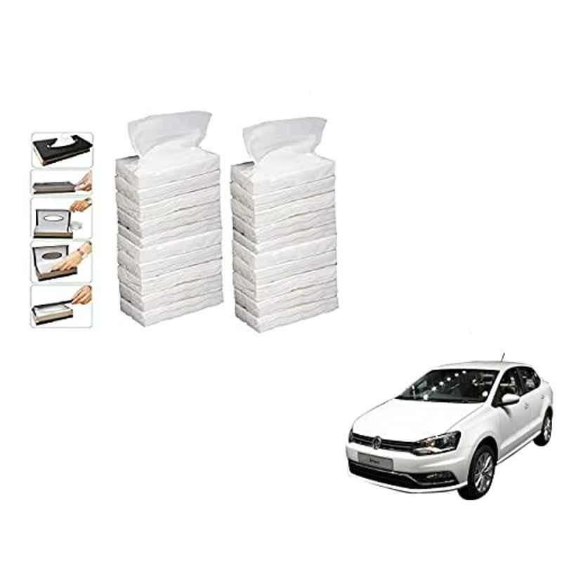 Kozdiko 100 Pulls Dispenser Box Refiller Tissue Paper with 200 Sheets for Volkswagen Ameo (Pack of 20)
