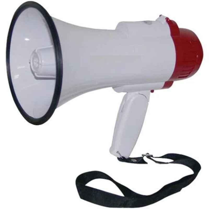 MME 200m White Handheld Megaphone with Mic
