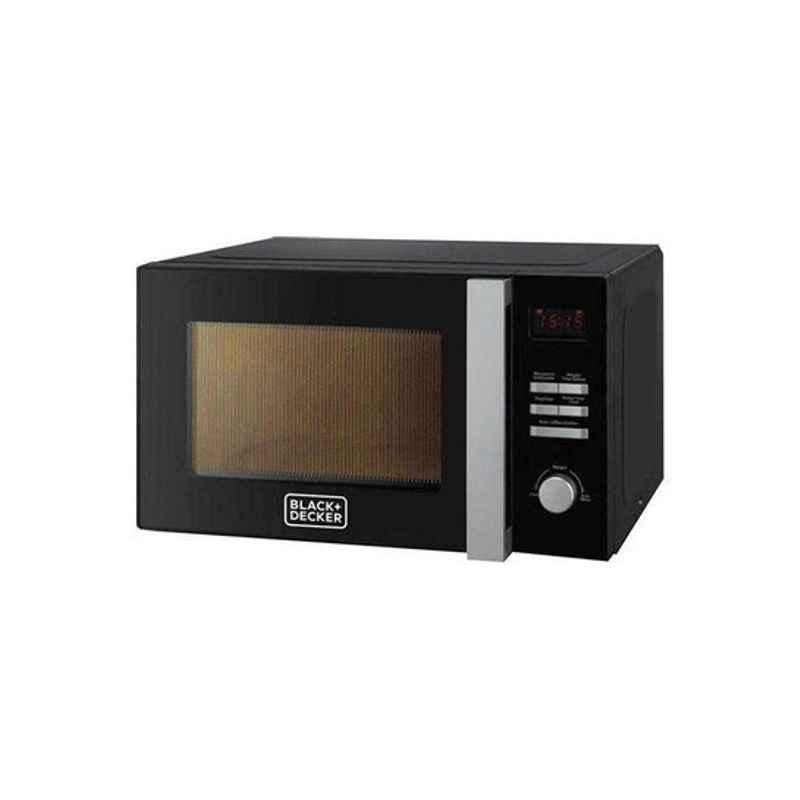 Black & Decker 900W Metal Black & Silver Microwave Oven with Grill