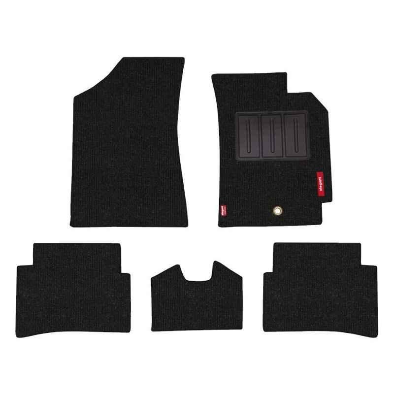 Elegant Carry 5 Pcs Polypropylene Black Carpet Car Floor Mat Set for Hyundai Santro (2018)