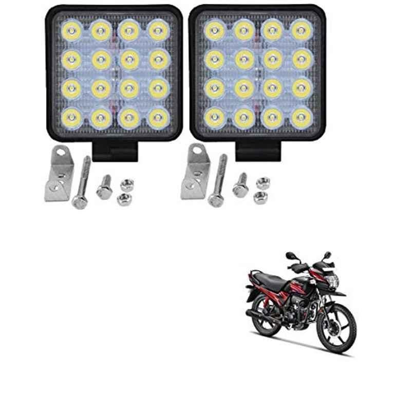 Kozdiko 2 Pcs 48W 16 LED Square Bright Beam White Fog Light Set for Hero Passion Pro TR, koz_92866