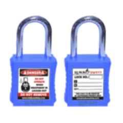 Lukko Safety 38mm Metal Shackle Blue Safety Lockout Padlockwith 2 Alike Keys, LS-LC35