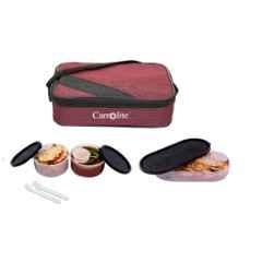 Carrolite 650ml Cherry & Black Plastic Lunchbox, Black_P-10 (Pack of 3)