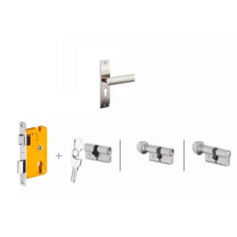 Dorset Dave HL DAV 8 inch Zinc PT Finish Lock Set with Both 60mm Side Key Cylinder (Pack of 3)