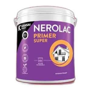 Nerolac 10 Litre White Exterior Water Based Super Wall Primer with Weather Resistant, FastDrying & Low VOC