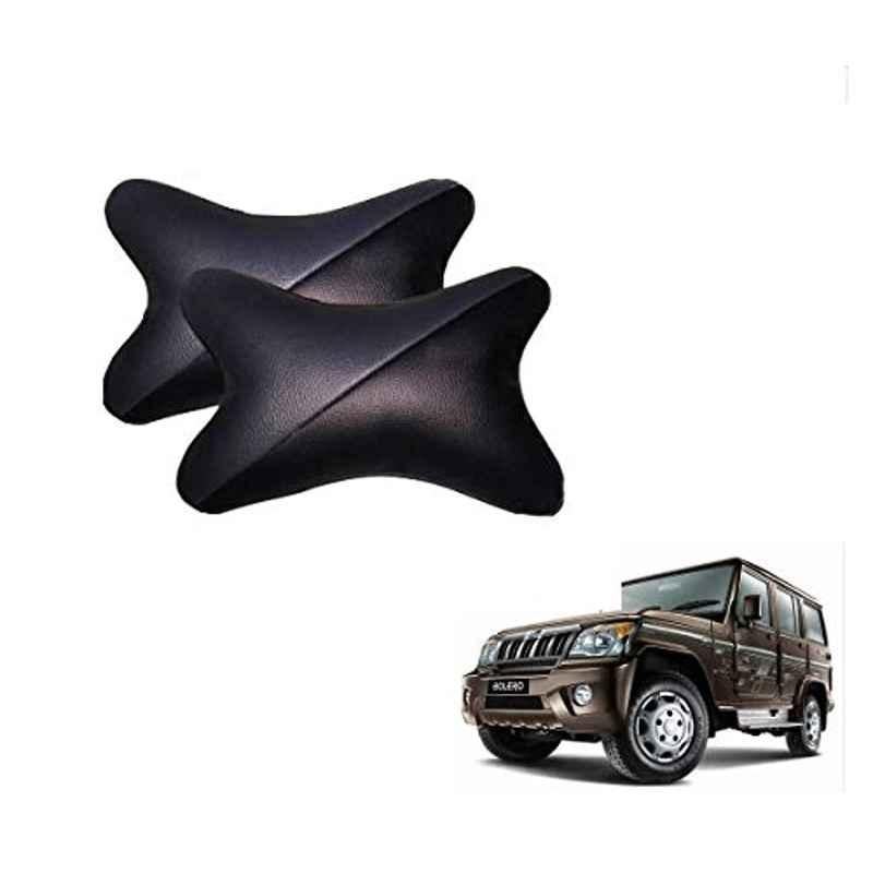 Kozdiko 2 Pcs Grey Black Neck Rest Cushion Pillow Set for Mahindra Bolero