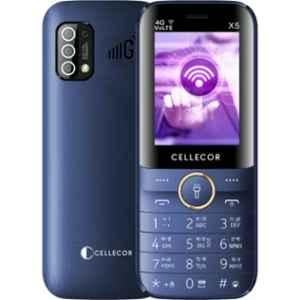 Cellecor X5 2.4 inch 2000mAh 4G VoLTE Blue Dual Sim Feature Phone