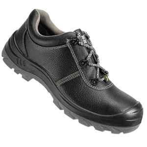 Safety Jogger Leather PU Steel Toe Black Safety Shoes, 82521-BESTRUN-08, Size: 8