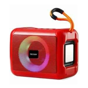 TecSox Emzee 10W Red Portable Bluetooth Speaker with USB & Aux Connectivity