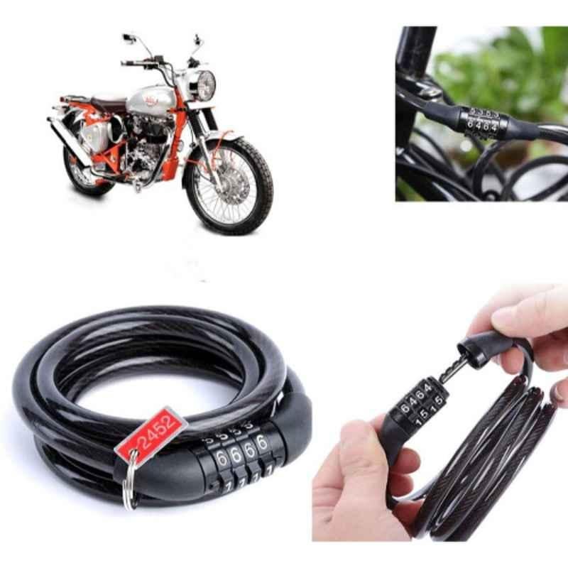 Auto Pearl PVC & Plastic Black Combination Cable Lock for Bullet Trials 350