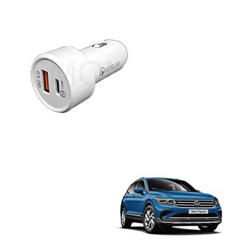 Kozdiko 3A 18W Plastic Fast Charging Mini Car Charger with Dual Output for Volkswagen Tiguan