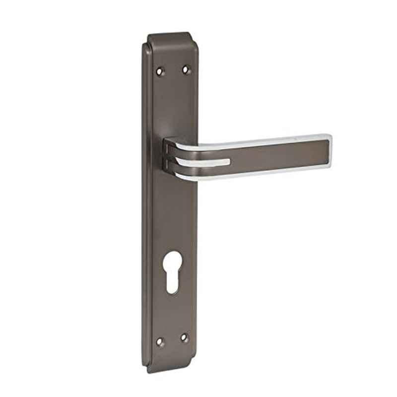 Robustline Door Handle, Zinc Material, Blackish Silver Color, Strip Design Handle