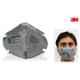 3M 1621 Poly Carbonate Grey Combo of Safety Goggles & Mask for Chemical Splash
