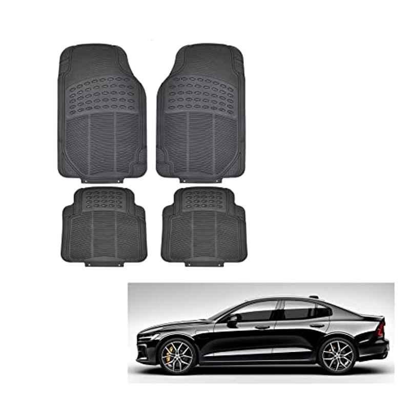 Kozdiko 4 Pcs Rubber Black Car Simple Floor Mat Set for Volvo S60