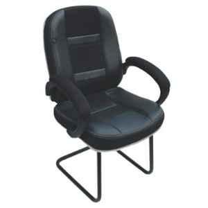 Arko Black Medium Steel Medium Back Fixed Push Back Visitor Chair, ARK-CH-017