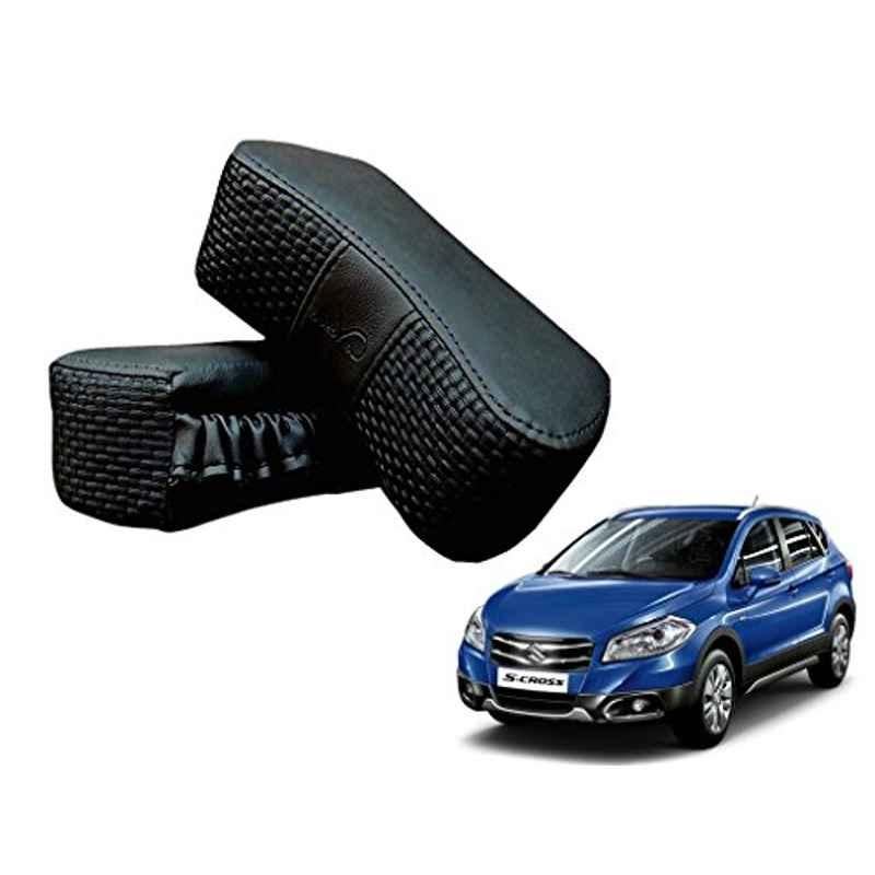 Kozdiko 2 Pcs Memory Foam Black Luxurious Neck Rest Set for Maruti S Cross, koz_40823