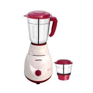 Activa Pluto 500W ABS Red & White Mixer Grinder with 2 Jars for Smoothies, Chutney & Shakes