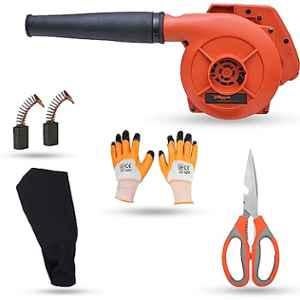 Hillgrove 800W Plastic Red Electric Air Blower with Carbon Brushes, Gloves & Scissior, HGCM1124