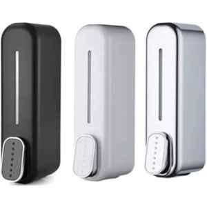 Fastgear 3 Pcs 400ml Plastic Silver, Black & White Cubical Soap Dispenser Set