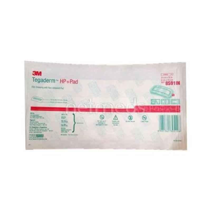 3M Tegaderm HP Transparent Dressing Pad, 8591IN (Pack of 25)