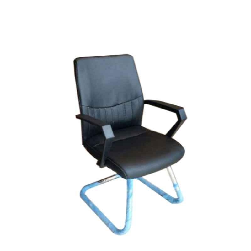 Smart Office Furniture PU Black Visitor Chair, W-122D-V