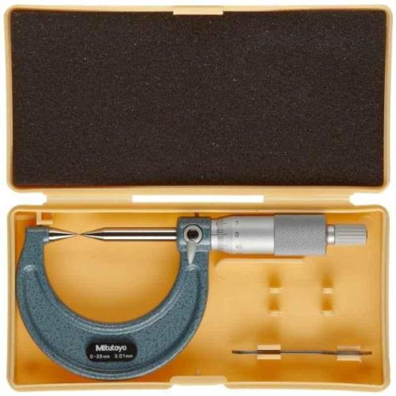Mitutoyo 0-25mm Ratchet Stop Spline Micrometer, 112-213
