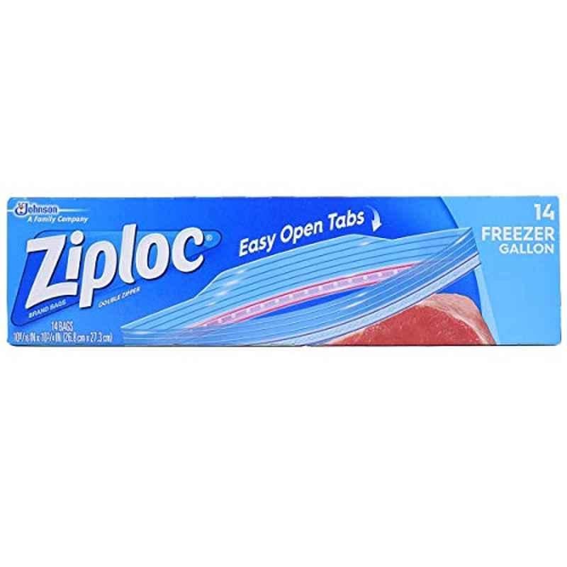 Ziploc 14Pcs 1 Gallon Plastic Zipper Freezer Bags, 00389