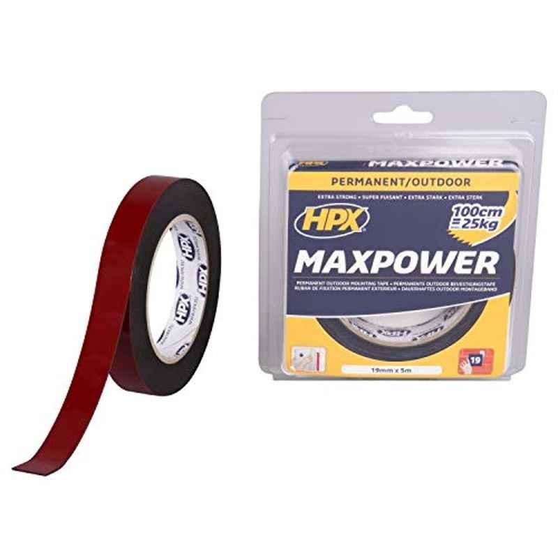 HPX Max Power19mmx5m Black Outdoor Double Sided Tape