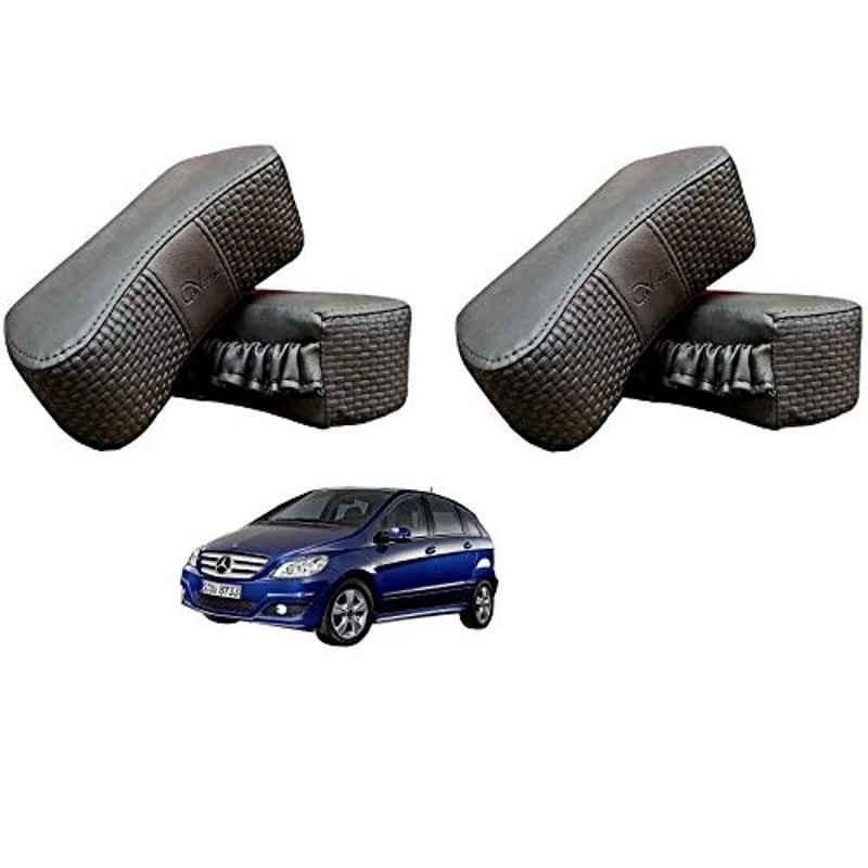 Kozdiko 4 Pcs CV Designer Grey Leatherite Neck Rest Car Cushion Pillow Set for Mercedes Benz B-Class Electric