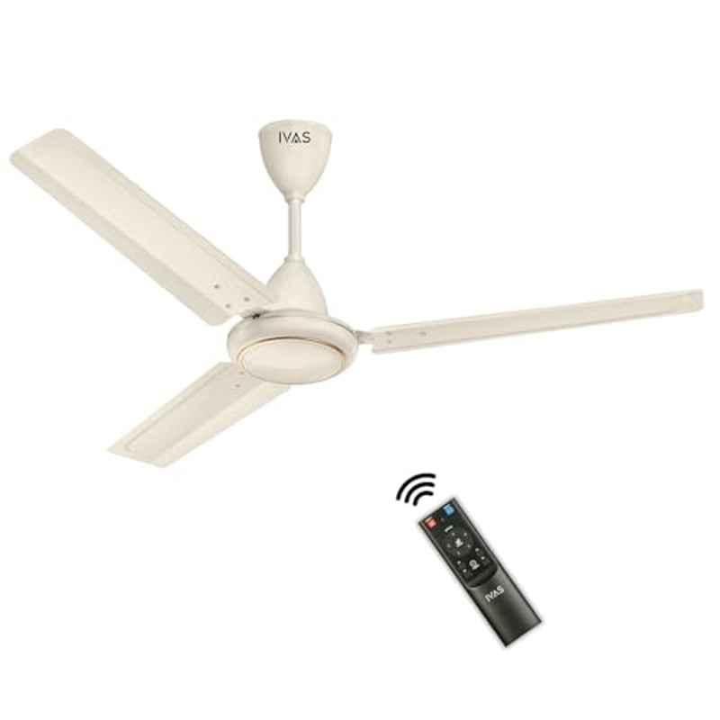 IVAS EcoSaver Prime 28W 400rpm Ivory 5 Star BLDC Ceiling Fan with RF Remote Control & 2 Years Warranty, CFIME54803005STIVORY, Sweep: 1200 mm