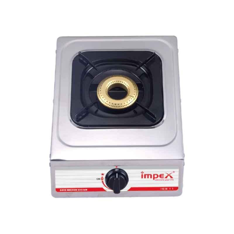 Impex One Burner Stainless Steel Silver Gas Stove, IGS 11