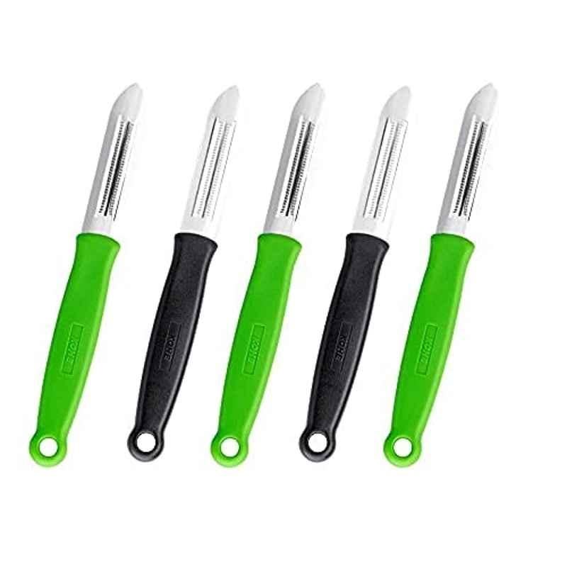 Kohe 5 Pcs Stainless Steel Assorted Serrated Double Edged Blade Vegetable & Fruits Peeler Set, 1201.2