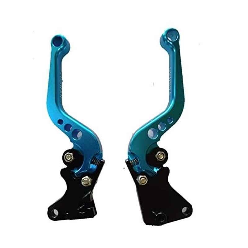 AOW 6 Position Adjustable Brake Clutch Lever (Set of 2) for Honda Dio Combo Brake Type-07 Blue Colour