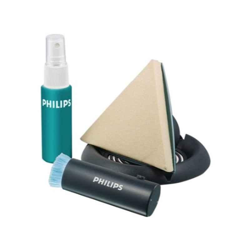 Philips 3Pcs 120V Black, Blue & Beige Screen Cleaning Kit, SVC2542W/17