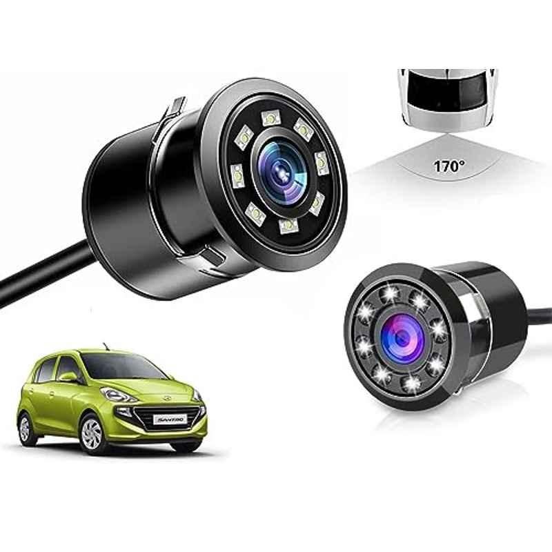 Auto Pearl 8 LED Black Waterproof & Shockproof HD Night Vision Car Reverse Parking Camera for Hyundai Santro (2018-2022) Dlite Era Magna